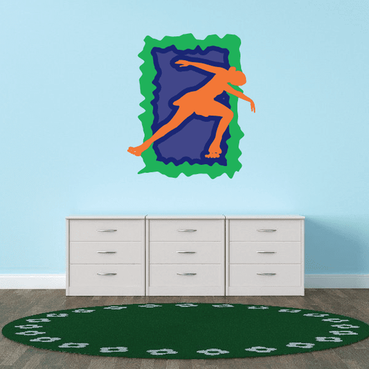 Image of Ice Skating Wall Decal - Vinyl Sticker - Car Sticker - Die Cut Sticker - CDScolor0048