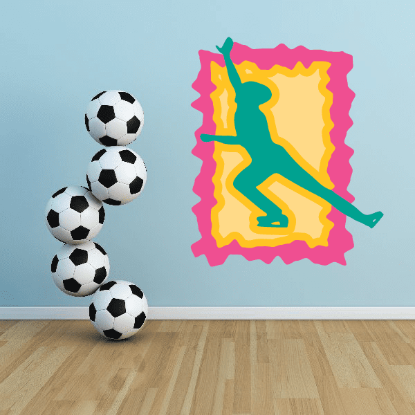 Image of Ice Skating Wall Decal - Vinyl Sticker - Car Sticker - Die Cut Sticker - CDScolor0051