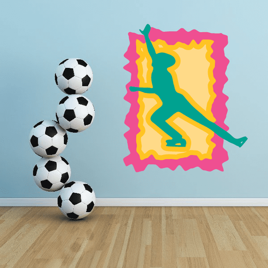 Image of Ice Skating Wall Decal - Vinyl Sticker - Car Sticker - Die Cut Sticker - CDScolor0051