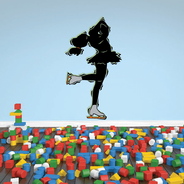 Image of Ice Skating Wall Decal - Vinyl Sticker - Car Sticker - Die Cut Sticker - CDScolor0056