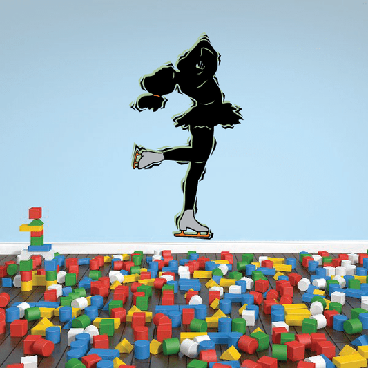 Image of Ice Skating Wall Decal - Vinyl Sticker - Car Sticker - Die Cut Sticker - CDScolor0056