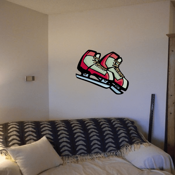 Image of Ice Skating Wall Decal - Vinyl Sticker - Car Sticker - Die Cut Sticker - CDScolor0058