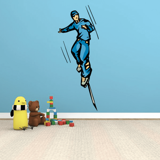 Image of Ice Skating Wall Decal - Vinyl Sticker - Car Sticker - Die Cut Sticker - CDScolor0059