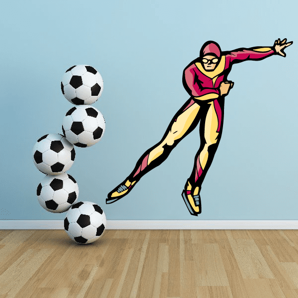 Image of Ice Skating Wall Decal - Vinyl Sticker - Car Sticker - Die Cut Sticker - CDScolor0062