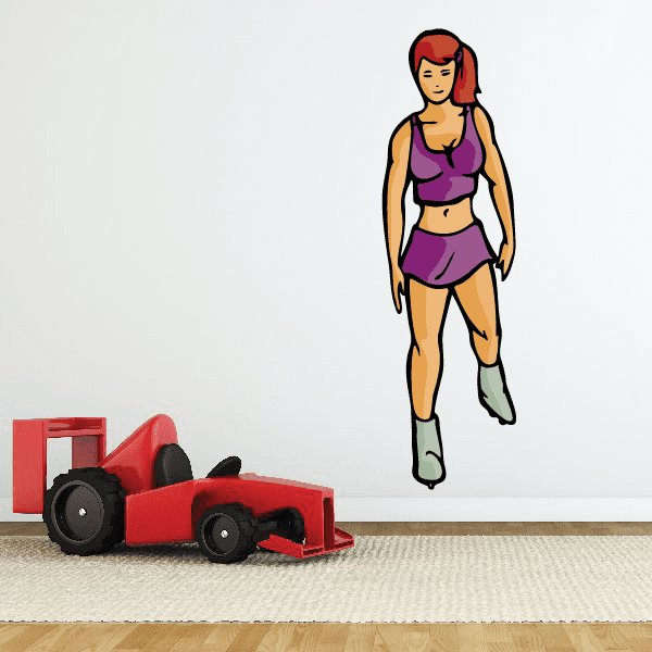 Image of Ice Skating Wall Decal - Vinyl Sticker - Car Sticker - Die Cut Sticker - CDScolor0065