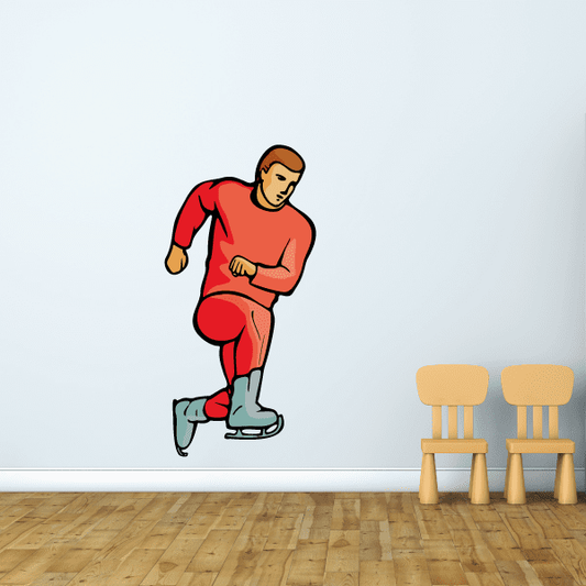 Image of Ice Skating Wall Decal - Vinyl Sticker - Car Sticker - Die Cut Sticker - CDScolor0066