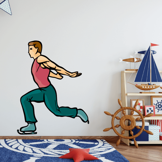 Image of Ice Skating Wall Decal - Vinyl Sticker - Car Sticker - Die Cut Sticker - CDScolor0068