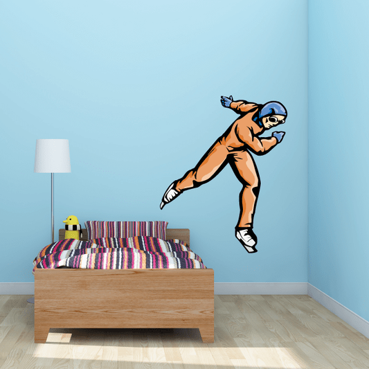 Image of Ice Skating Wall Decal - Vinyl Sticker - Car Sticker - Die Cut Sticker - CDScolor0071
