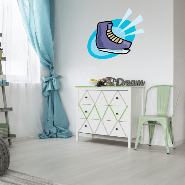 Image of Ice Skating Wall Decal - Vinyl Sticker - Car Sticker - Die Cut Sticker - CDScolor0076