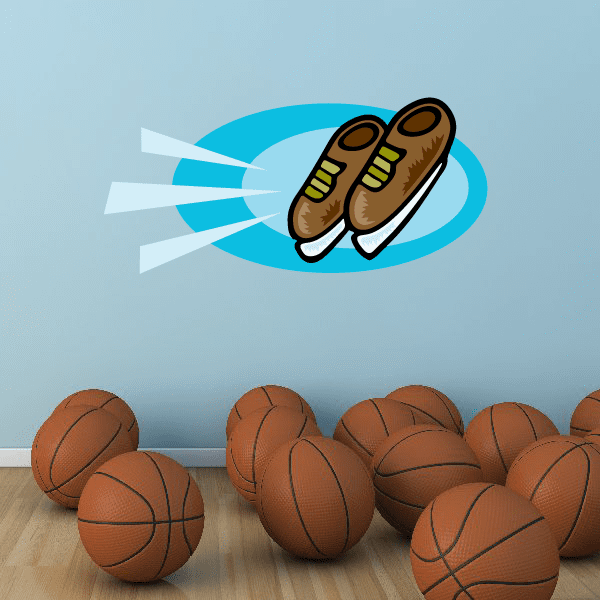 Image of Ice Skating Wall Decal - Vinyl Sticker - Car Sticker - Die Cut Sticker - CDScolor0077