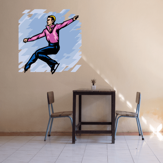 Image of Ice Skating Wall Decal - Vinyl Sticker - Car Sticker - Die Cut Sticker - SMcolor003