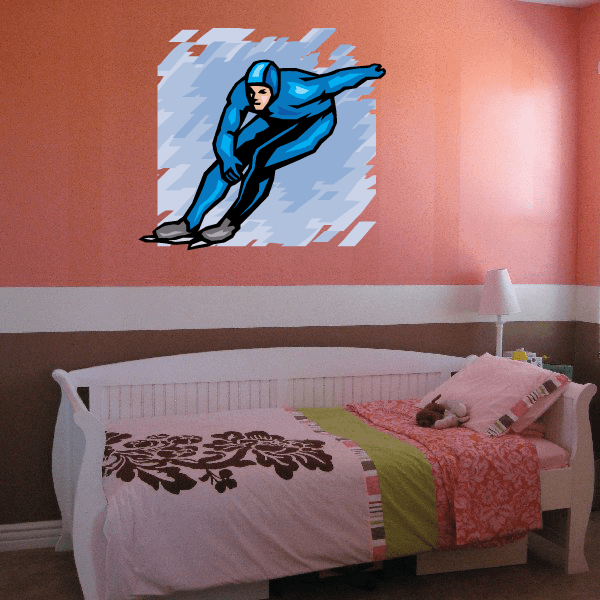 Image of Ice Skating Wall Decal - Vinyl Sticker - Car Sticker - Die Cut Sticker - SMcolor005