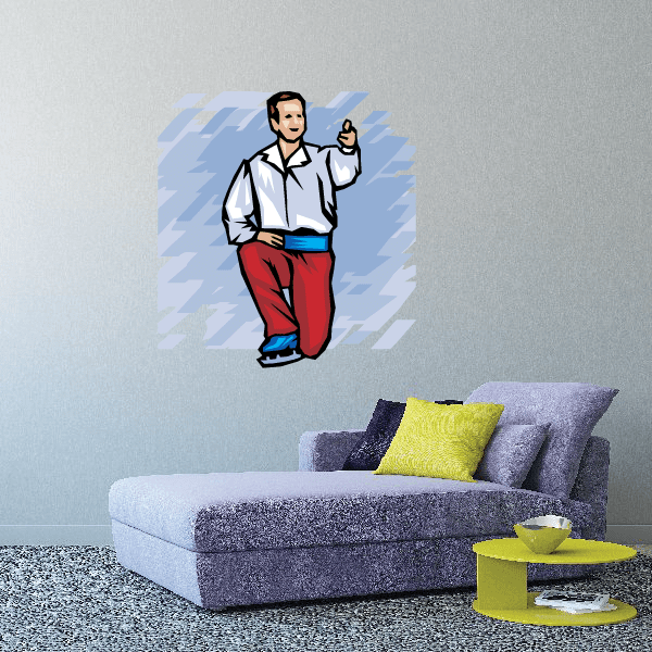 Image of Ice Skating Wall Decal - Vinyl Sticker - Car Sticker - Die Cut Sticker - SMcolor006