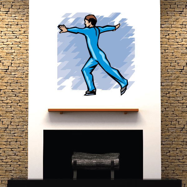 Image of Ice Skating Wall Decal - Vinyl Sticker - Car Sticker - Die Cut Sticker - SMcolor007