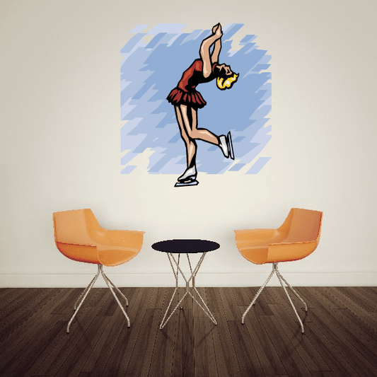 Image of Ice Skating Wall Decal - Vinyl Sticker - Car Sticker - Die Cut Sticker - SMcolor011