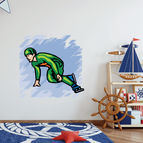 Image of Ice Skating Wall Decal - Vinyl Sticker - Car Sticker - Die Cut Sticker - SMcolor015