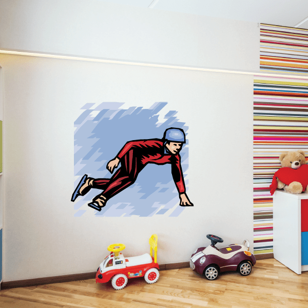 Image of Ice Skating Wall Decal - Vinyl Sticker - Car Sticker - Die Cut Sticker - SMcolor016