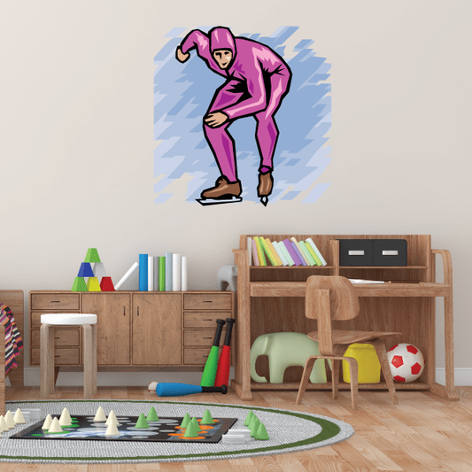 Image of Ice Skating Wall Decal - Vinyl Sticker - Car Sticker - Die Cut Sticker - SMcolor017