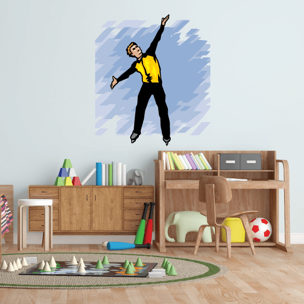 Image of Ice Skating Wall Decal - Vinyl Sticker - Car Sticker - Die Cut Sticker - SMcolor023
