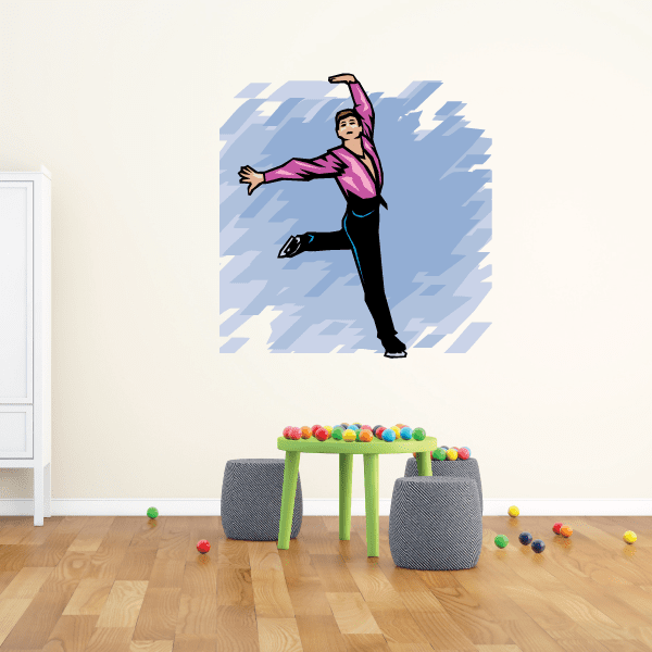 Image of Ice Skating Wall Decal - Vinyl Sticker - Car Sticker - Die Cut Sticker - SMcolor025