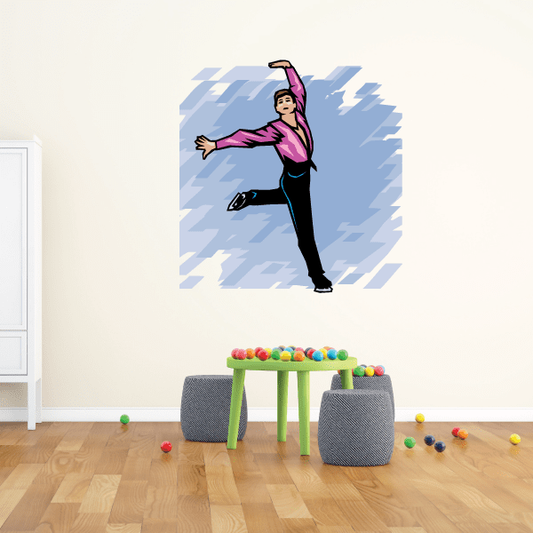 Image of Ice Skating Wall Decal - Vinyl Sticker - Car Sticker - Die Cut Sticker - SMcolor025