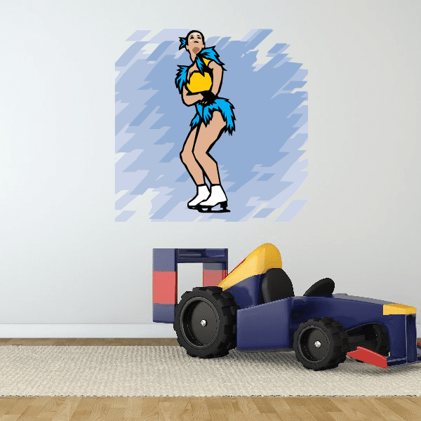Image of Ice Skating Wall Decal - Vinyl Sticker - Car Sticker - Die Cut Sticker - SMcolor029