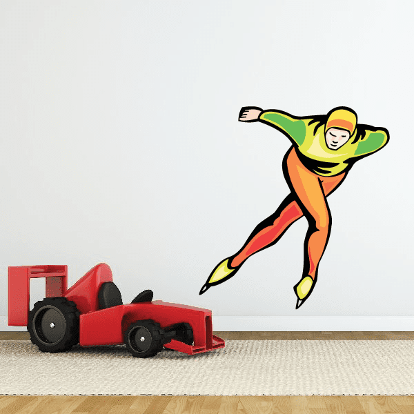Image of Ice Skating Wall Decal - Vinyl Sticker - Car Sticker - Die Cut Sticker - SMcolor032