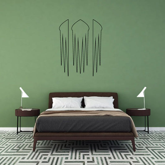 Image of Ice Three 3 Spikes Ghost Flames Car Decal - Vinyl Decal - Wall Decal - CF084