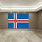Iceland flag sticker: blue rectangle with white-edged red cross.