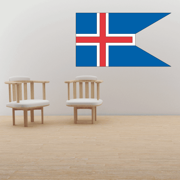 Iceland flag sticker with blue field and red cross