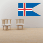 Iceland flag sticker with blue field and red cross