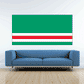Rectangular flag sticker with green, white, and red horizontal stripes