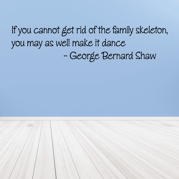 Image of If you cannot get rid of the family skeleton you may as well make it dance George Bernard Shaw Wall Decal