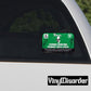 Green Zombie Hunting permit sticker with Illinois text and decorative graphics