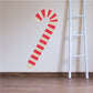 Candy cane sticker with red and white striped candy cane shape