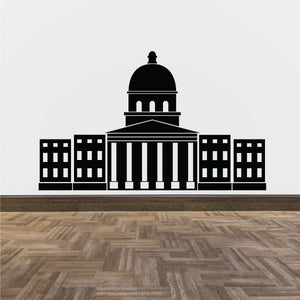 Imperial War Museum decal: black silhouette of domed building and tower