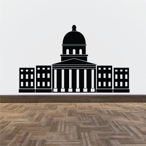 Imperial War Museum decal: black silhouette of domed building and tower