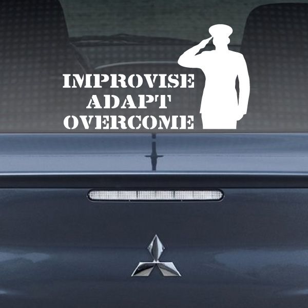 Image of Improvise Adapt Overcome Salute Decal