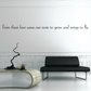 Wall decal with bird silhouette line art and quote text: roots to grow, wings to fly.