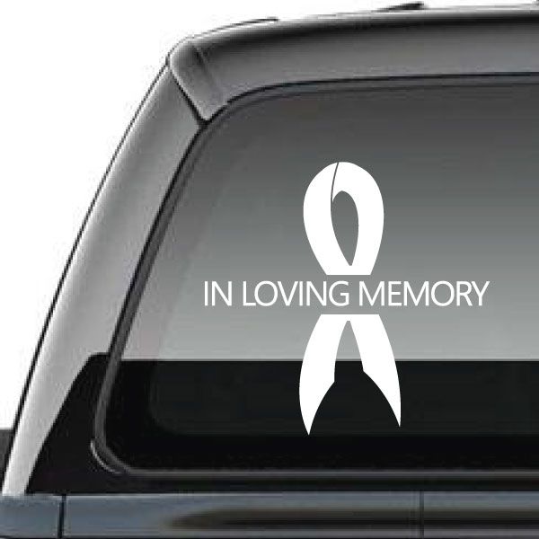 Image of In Loving Memory Ribbon Wall Decal - Vinyl Decal - Car Decal - Mv001