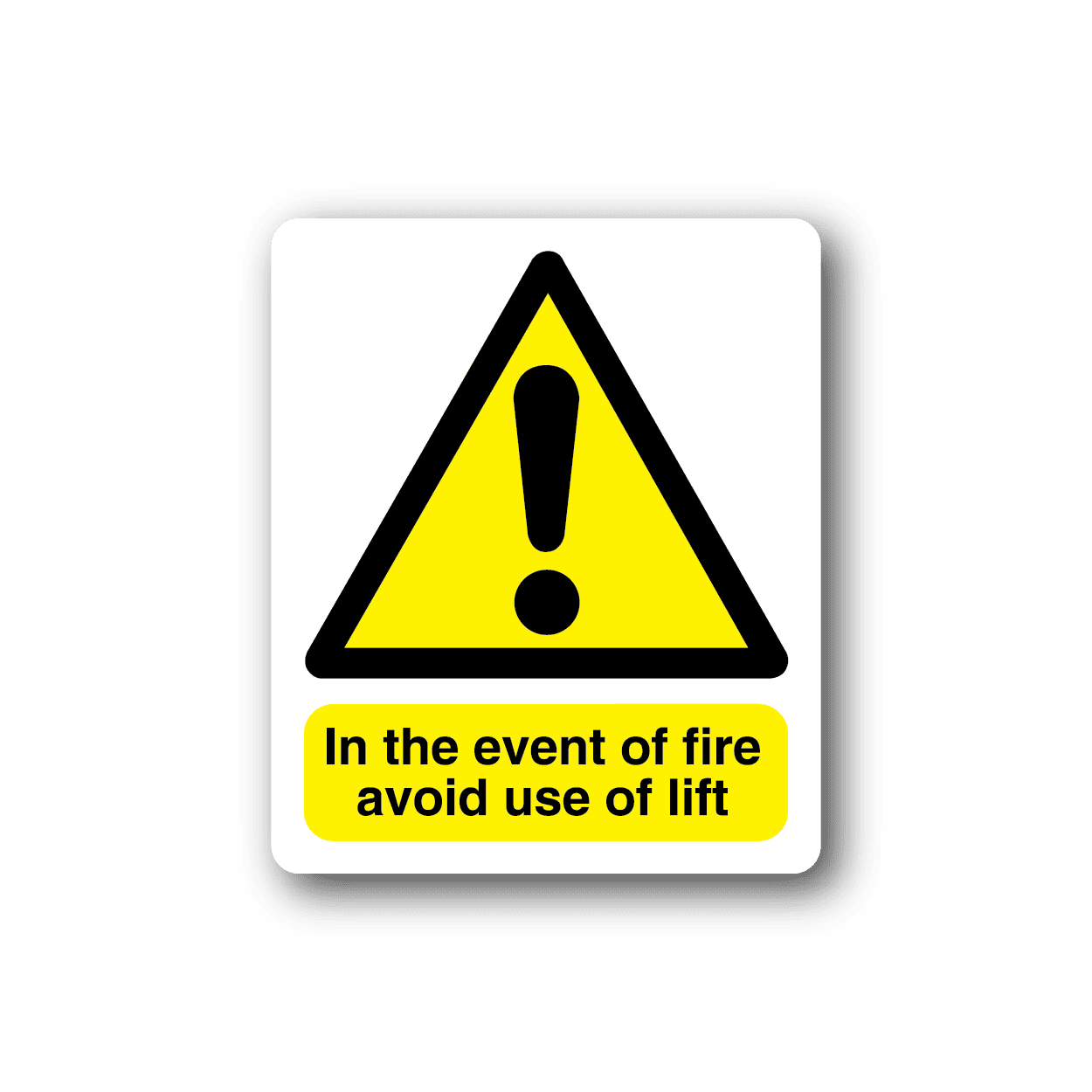 Image of In The Event Of Fire Avoid Use of Lift Sticker