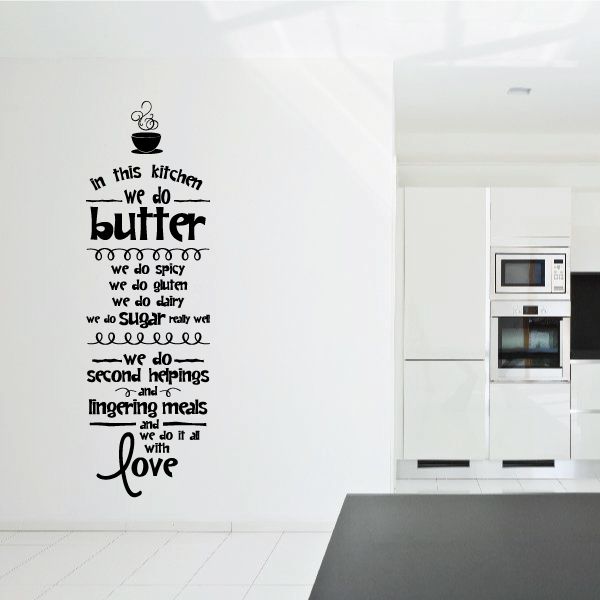 Image of In This Kitchen We Do Butter Wall Decal