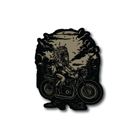 Image of Indian Chief Motorcycle Rider Sticker