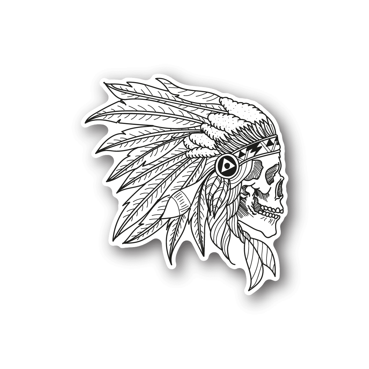 Image of Indian Chielf Skull Sticker