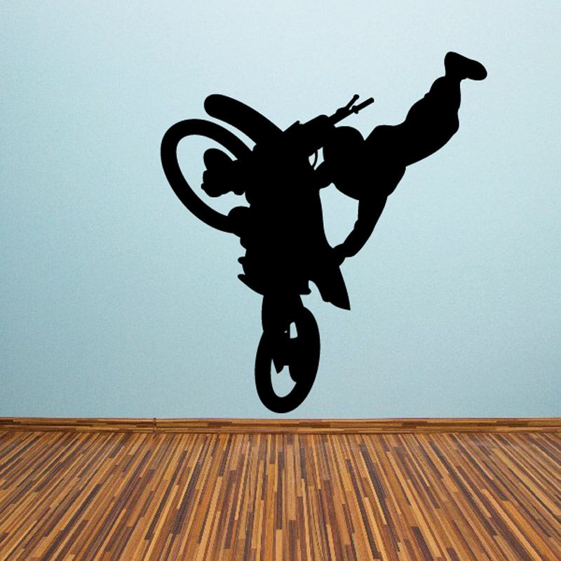 Indian dirt bike decal with black rider and motorcycle silhouette