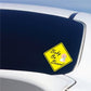 Baby on board sticker with yellow border and smiling baby illustration