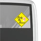Baby On Board sticker with yellow diamond and baby girl face, reads "Baby On Board"