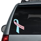 Infant loss awareness vinyl ribbon sticker with light blue ribbon and pink message banner