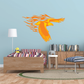 Flame-themed flying eagle sticker in orange and yellow, with detailed wings