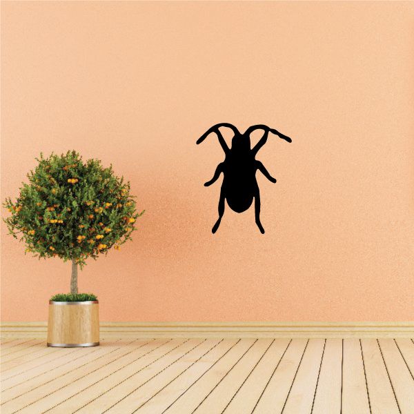 Insect bug wall decal, black beetle silhouette on light wall